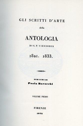 Antologia. Gli scritti d'arte dell'Antologia di G. P. Vieusseux - copertina