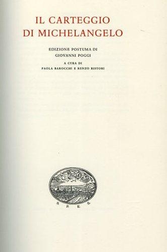 Carteggio (1533-1553). Ediz. numerata - Michelangelo Buonarroti - copertina