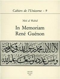 In memoriam René Guénon - 'Abdal Wahid Pallavicini - copertina