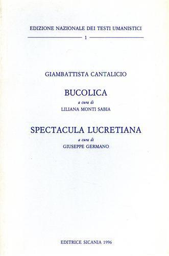 Bucolica-Spectacula lucretiana - Giambattista Cantalicio - copertina