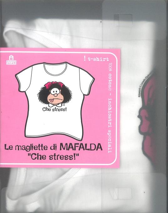 T-Shirt Mafalda a maniche corte, donna, taglia S. Bianco. Che stress - 3