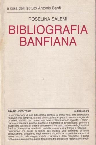 Bibliografia banfiana - Roselina Salemi - copertina
