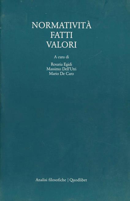 Normatività fatti valore - copertina