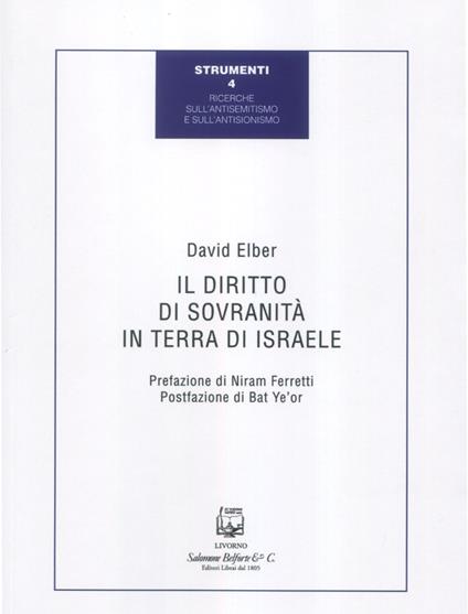 Il diritto di sovranità in terra di Israele - David Elber - copertina