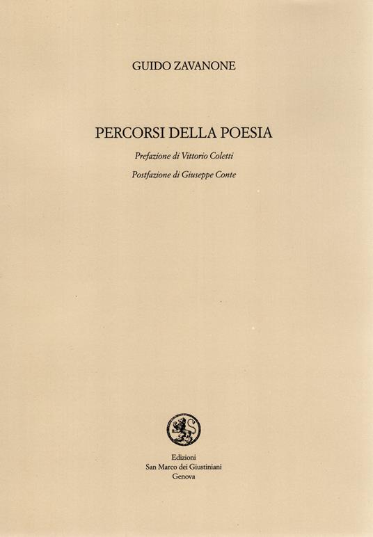 Percorsi della poesia - Guido Zavanone - copertina