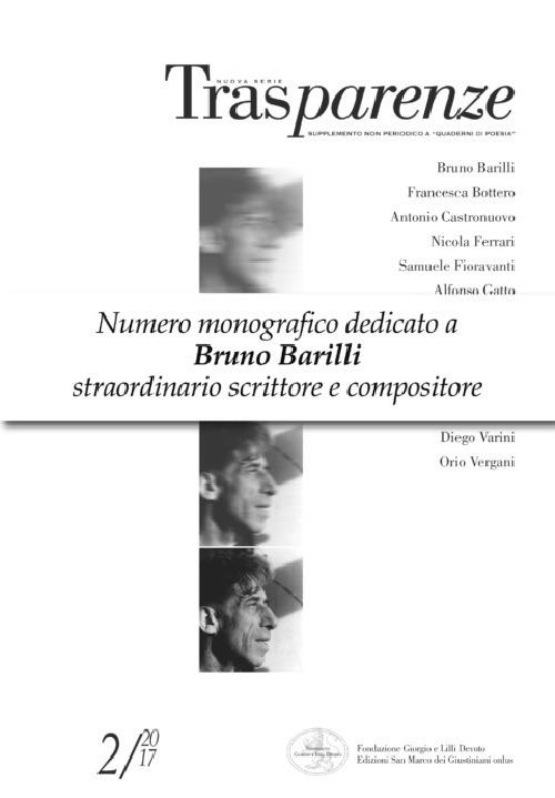 Trasparenze (2017). Vol. 2: Dedicato a Bruno Barilli (1880-1952), scrittore, giornalista, musicista, musicologo, critico teatrale e cinematografico. - copertina