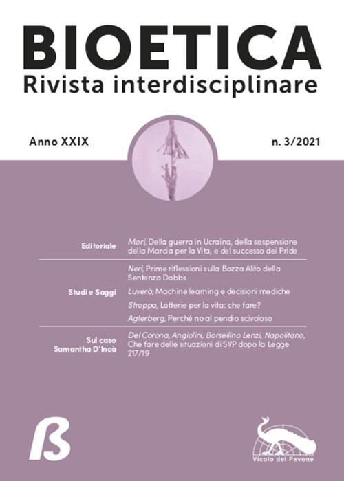 Bioetica. Rivista interdisciplinare (2021). Vol. 3 - copertina
