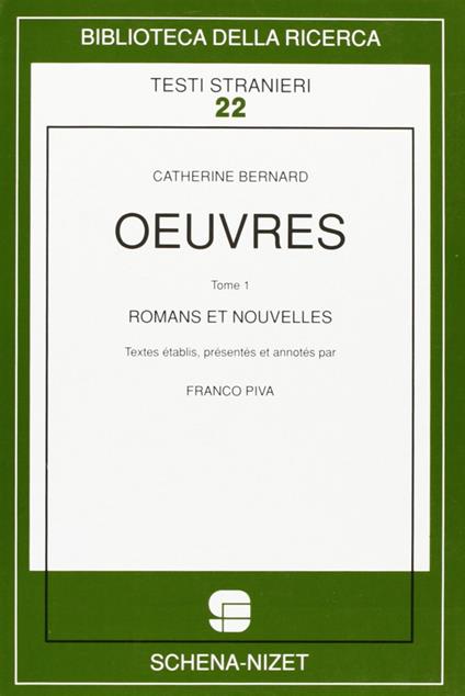 Oeuvres. Vol. 1: Romans et nouvelles. - Catherine Bernard - copertina