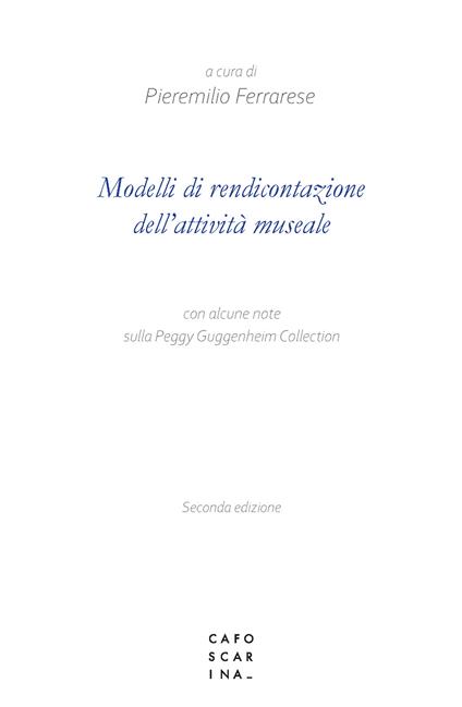 Modelli di rendicontazione dell'attività museale - copertina