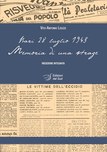 Memoria di una strage. Bari 28 luglio 1943 - copertina