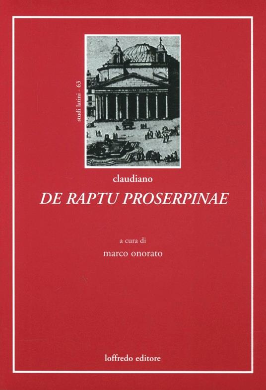 De raptu Proserpinae - Claudio Claudiano - copertina