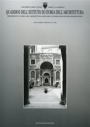 Quaderno dell'Istituto di storia dell'architettura. Vol. 40 - copertina