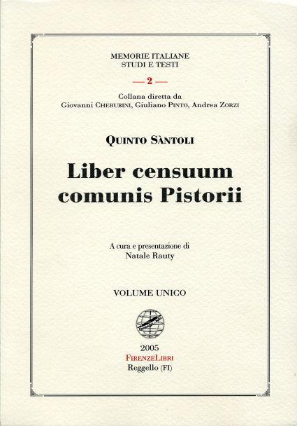 Liber censuum comunis Pistorii - copertina