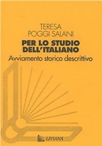 Per lo studio dell'italiano - Teresa Poggi Salani - copertina