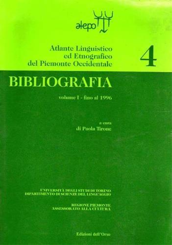 Bibliografia. Vol. 1: Fino al 1996. - copertina