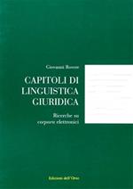 Capitoli di linguistica giuridica. Ricerche su corpora elettronici