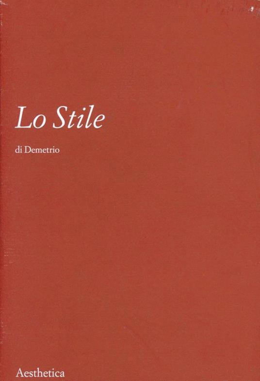 Lo stile - Demetrio Falereo - copertina