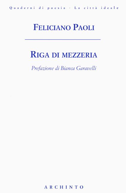 Riga di mezzeria - Feliciano Paoli - copertina