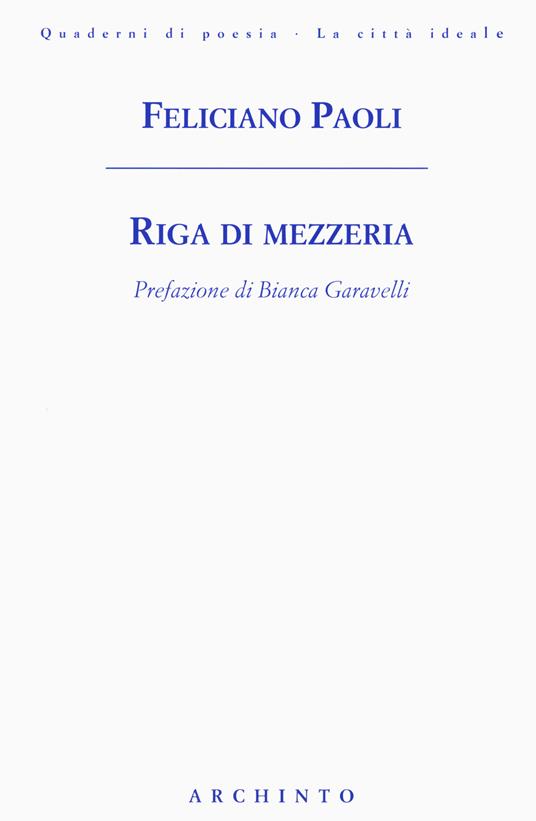 Riga di mezzeria - Feliciano Paoli - copertina