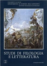 Studi di filologia e letteratura. Vol. 2 - copertina