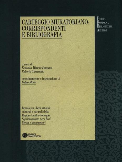 Carteggio muratoriano. Corrispondenti e bibliografia - copertina