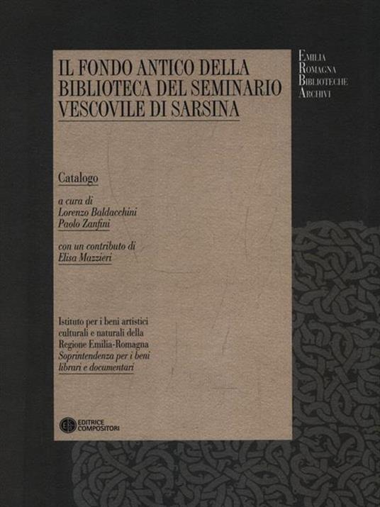 Il fondo antico della biblioteca del seminario vescovile di Sarsina - copertina