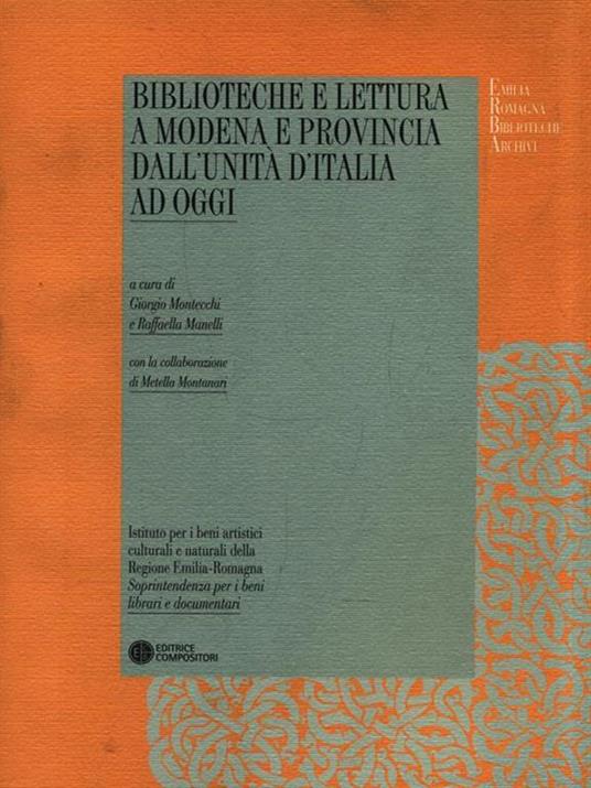 Biblioteche e lettura a Modena e provincia dall'Unità d'Italia ad oggi - copertina