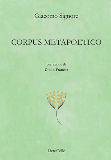 Corpus metapoetico - Giacomo Signore - copertina