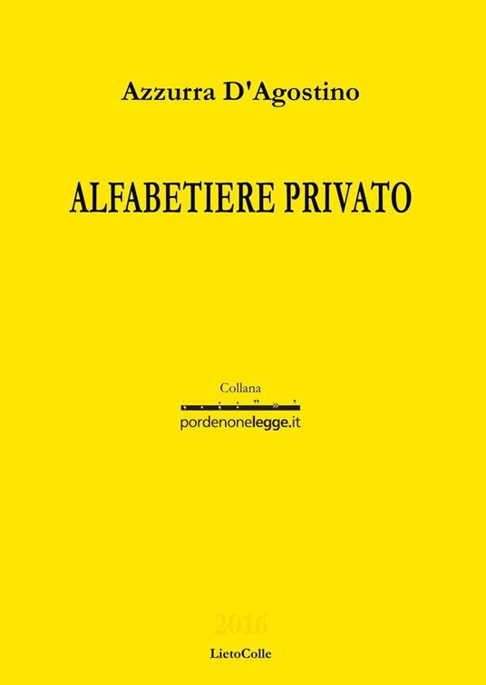 Alfabetiere privato - Azzurra D'Agostino - copertina