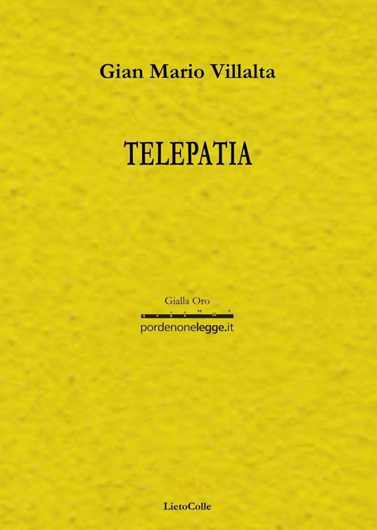 Telepatia - G. Mario Villalta - copertina