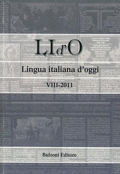 LI d'O. Lingua italiana d'oggi (2011). Vol. 8 - copertina