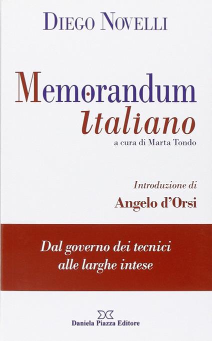 Memorandum italiano - Diego Novelli - copertina