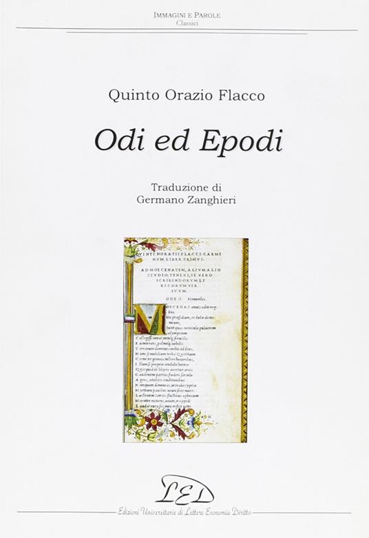 Odi ed epodi - Quinto Orazio Flacco - copertina