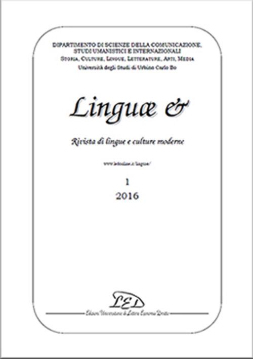 Linguæ &. Rivista di lingue e culture moderne (2016). Ediz. italiana, inglese e spagnola. Vol. 1 - copertina