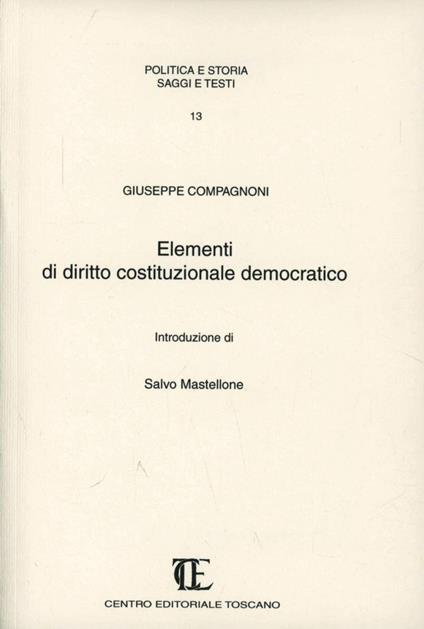 Elementi di diritto costituzionale democratico (rist. anast. 1797) - Giuseppe Compagnoni - copertina