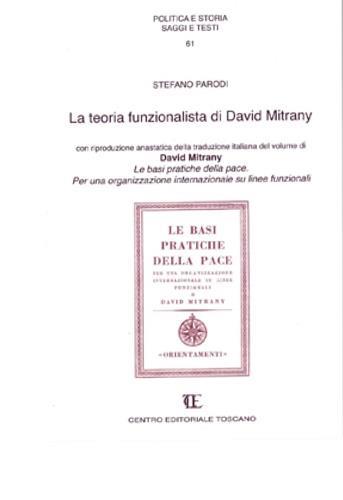 La teoria funzionalista di David Mitrany - Stefano Parodi - copertina