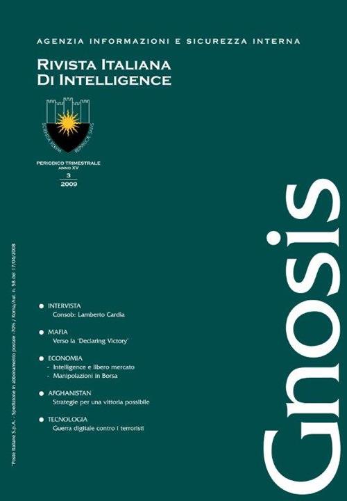 Gnosis. Rivista italiana di Intelligence (2009). Vol. 3 - copertina