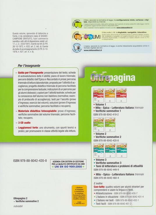  Oltrepagina. Con verifiche sommative. Con espansione online. Vol. 2 - 2