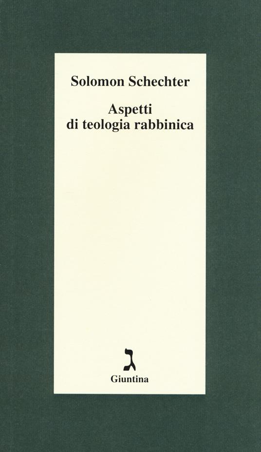 Aspetti di teologia rabbinica - Solomon Schechter - copertina