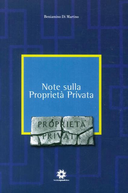 Note sulla proprietà privata - Beniamino Di Martino - copertina