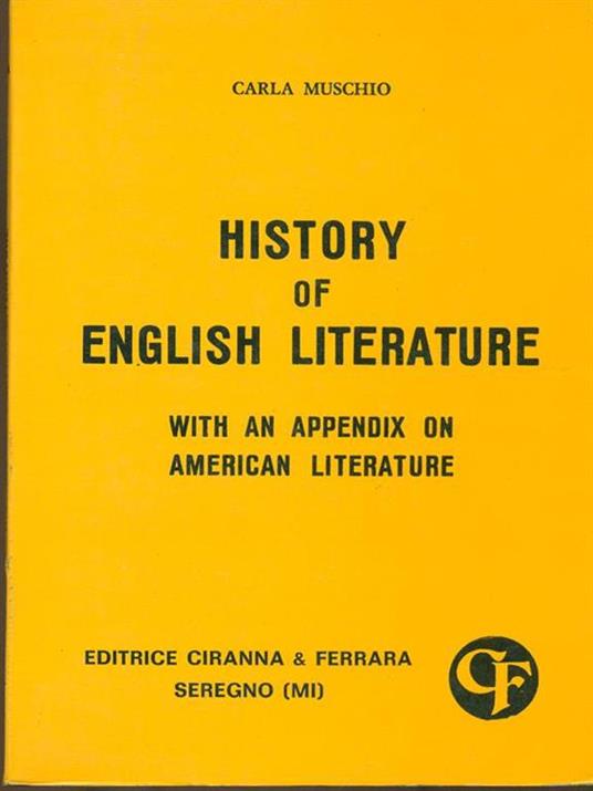 History of english literature - Carla Muschio - copertina