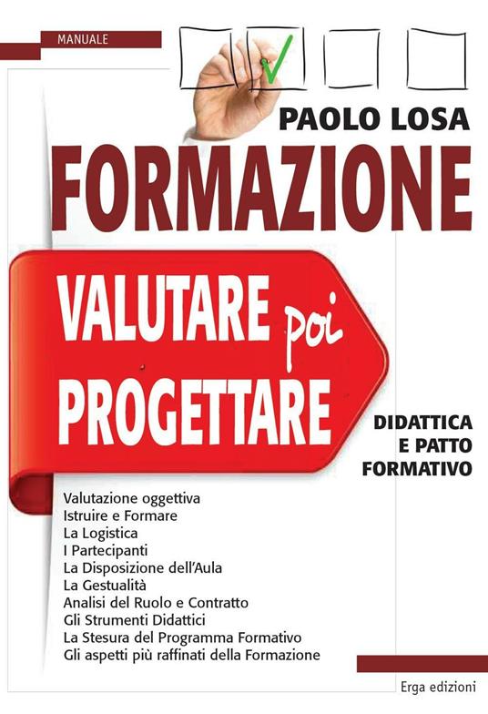 Formazione: valutare poi progettare. Didattica e patto formativo - Paolo Losa - copertina