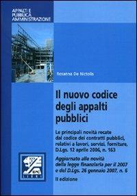 Il nuovo codice degli appalti pubblici - Rosanna De Nictolis - copertina