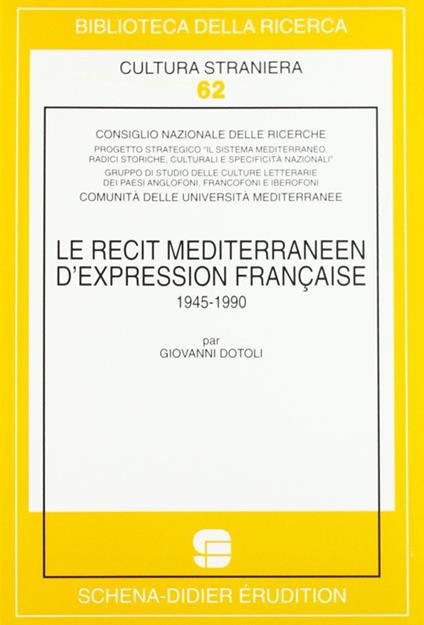 Le récit méditerranéen d'expression française (1945-1990) - copertina