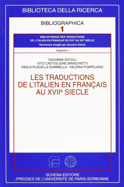Les traductions de l'italien en francais au XVII/e siècle - copertina