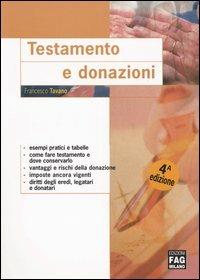 Testamento e donazioni - Francesco Tavano - copertina