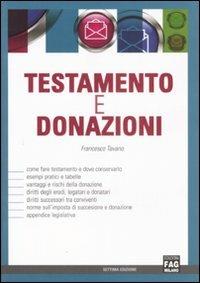 Testamento e donazioni - Francesco Tavano - copertina