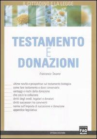 Testamento e donazioni - Francesco Tavano - copertina