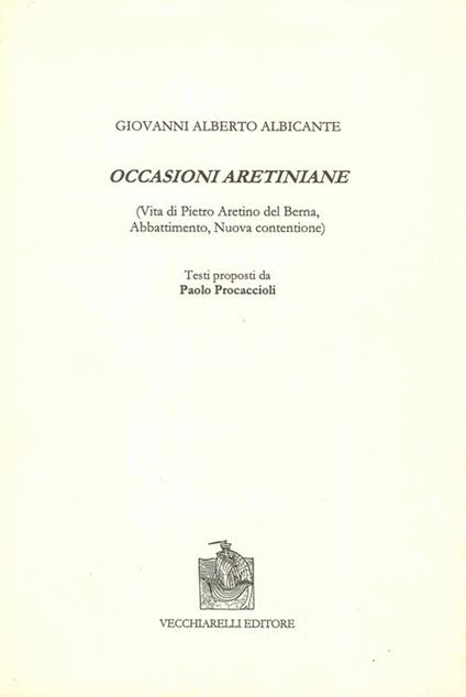 Occasioni aretiniane - Giovani Albero Albicante - copertina