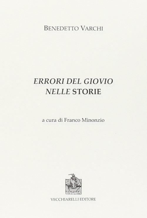 Errori del Giovio nelle storie - Benedetto Varchi - copertina